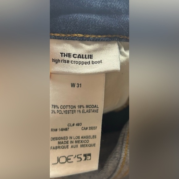 NWOT Joes Jeans The Callie Button Fly High Rise Cropped Boot Blue 31 - Picture 4 of 4